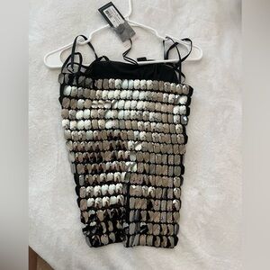 Sequined black fancy top for night